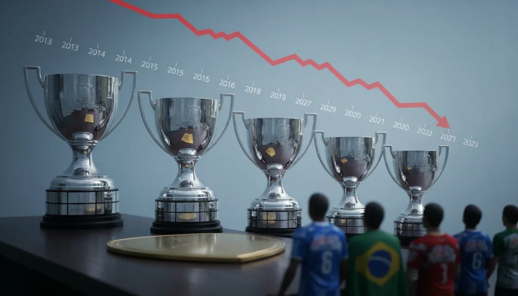 Imagem representando o jejum títulos mundiais brasileiros, com destaque para os cinco vices desde 2012, símbolo do jejum títulos mundiais brasileiros.