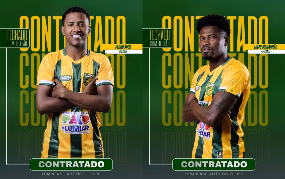 Luminense anuncia os reforços Pedro Maia e Lúcio Maranhão para fortalecer elenco na temporada 2026 do Campeonato Maranhense