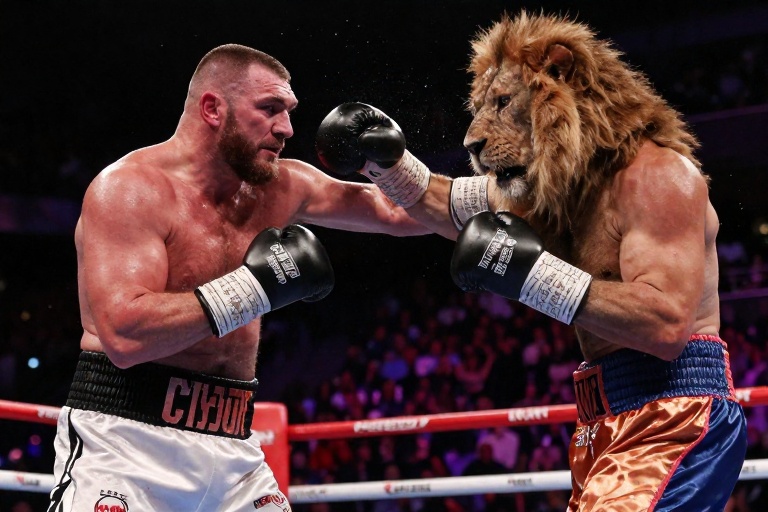 Tyson Fury anuncia retorno ao boxe e é desafiado por Mahmoud Charr com leão na coleira