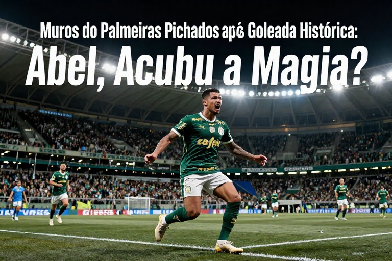 Muros do Palmeiras Pichados Após Goleada Histórica: ‘Abel, Acabou a Magia?’