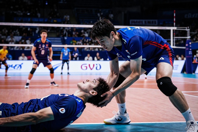 Jogador de Vôlei Japonês Viraliza ao Pedir Desculpas Escorregando de Cabeça na Quadra