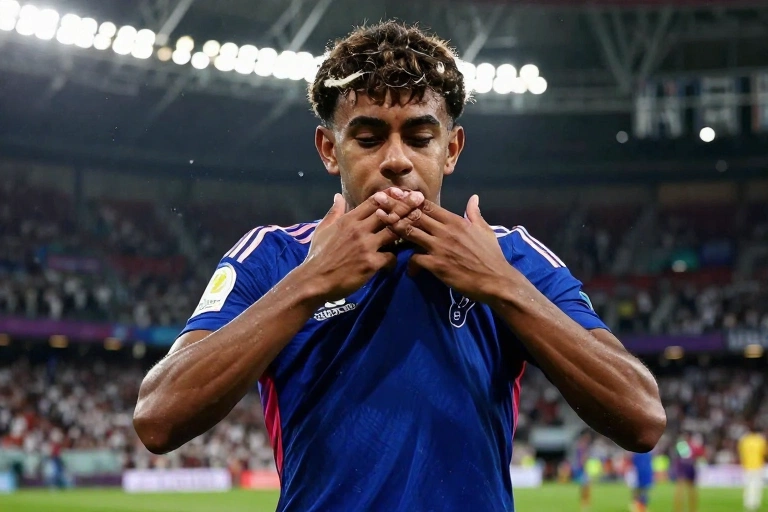Lamine Yamal celebra gol histórico em Mundial com gesto de fé muçulmana