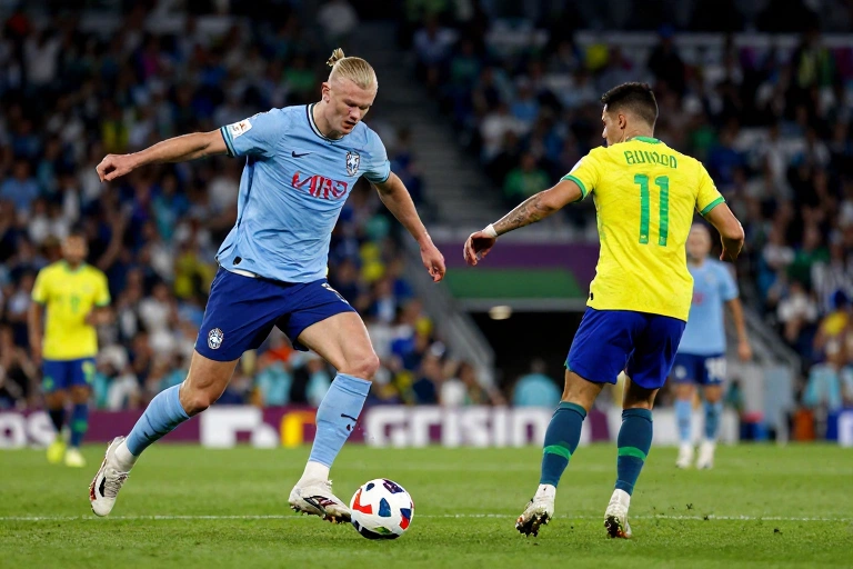 Haaland projeta duelo contra o Brasil e avalia chances da Noruega nas oitavas