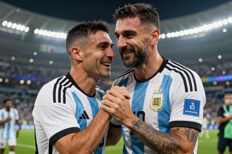Lionel Scaloni emociona-se e interrompe coletiva após vitória argentina