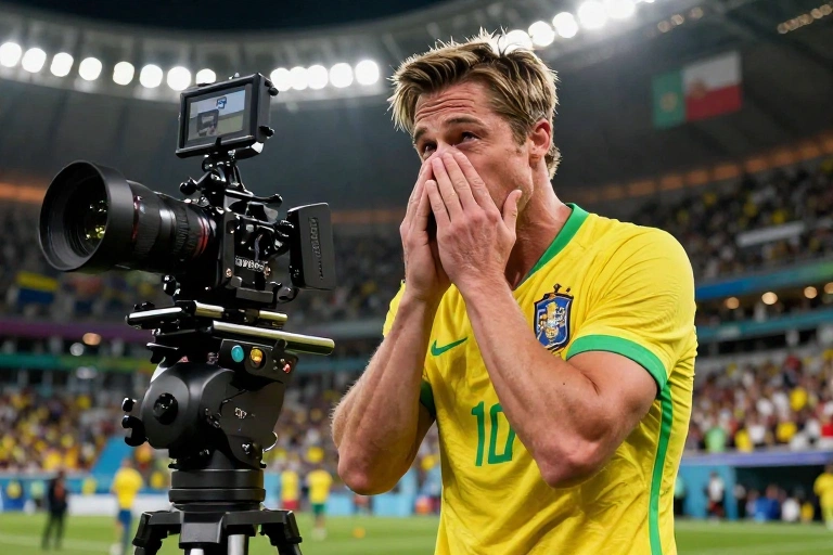 Noiva de Brad Pitt demonstra ansiedade durante vitória da Espanha na Copa; veja reações