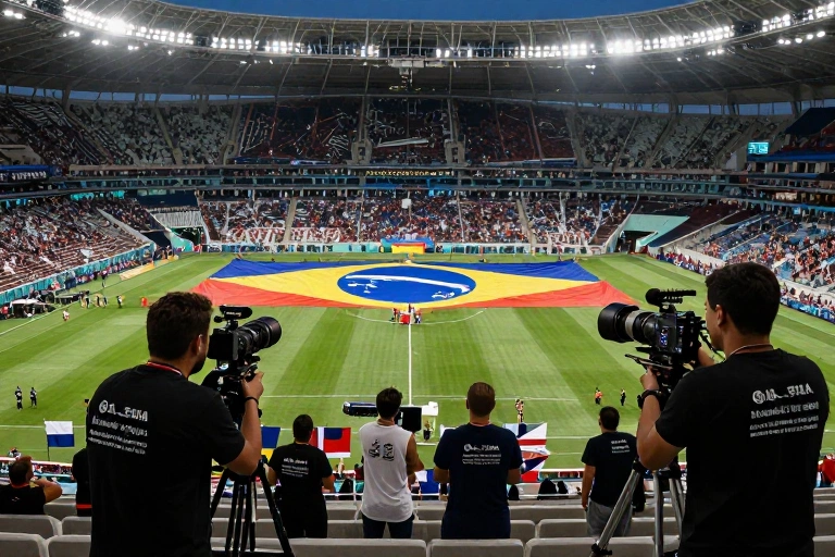 Operação das bandeiras gigantes da Copa envolve três dias de ensaio e 180 voluntários