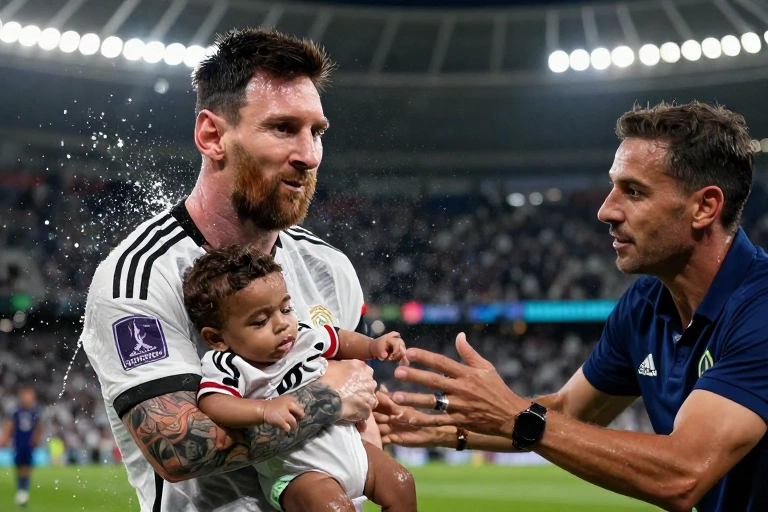 Fotógrafo lembra ensaio de Messi dando banho em Yamal: “Ele nem sabia como pegar o bebê”