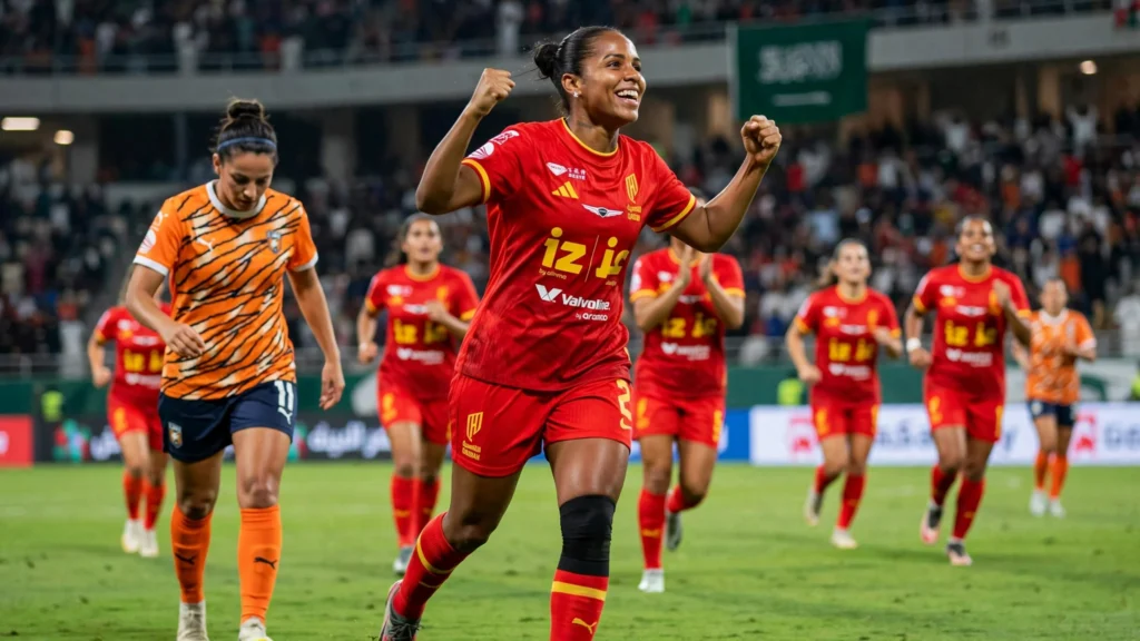 Quatro gols de Adriana deixam o Al-Qadisiyah no topo e invicto
