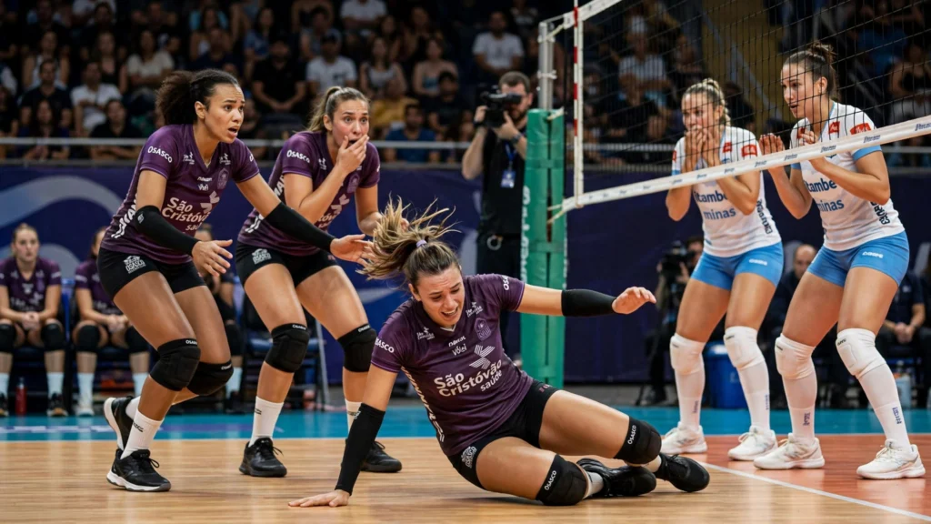 Queda de Mari Brambilla assusta o Osasco em vitória na Superliga